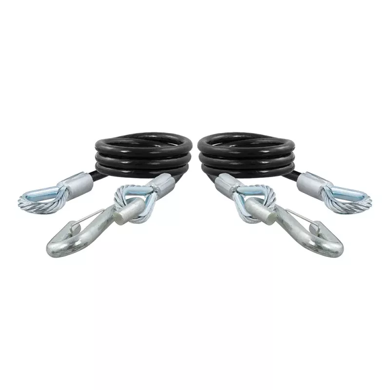 CURT 44 Safety Cables w/2 Snap Hooks – 7,500 lbs. – Vinyl Coated – 2 Pack