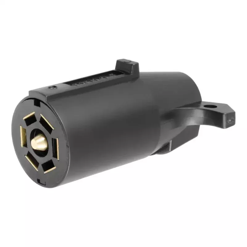 CURT 7-Way RV Blade Connector Plug – Trailer Side – Black Plastic