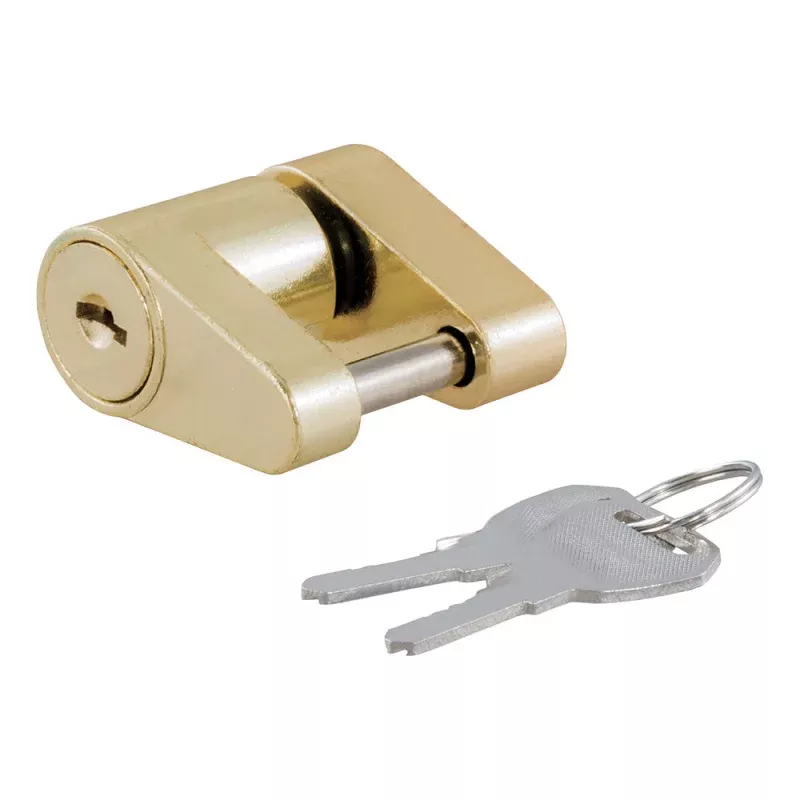 CURT Coupler Lock – 1/4 Pin – 3/4 Latch Span – Padlock – Brass-Plated