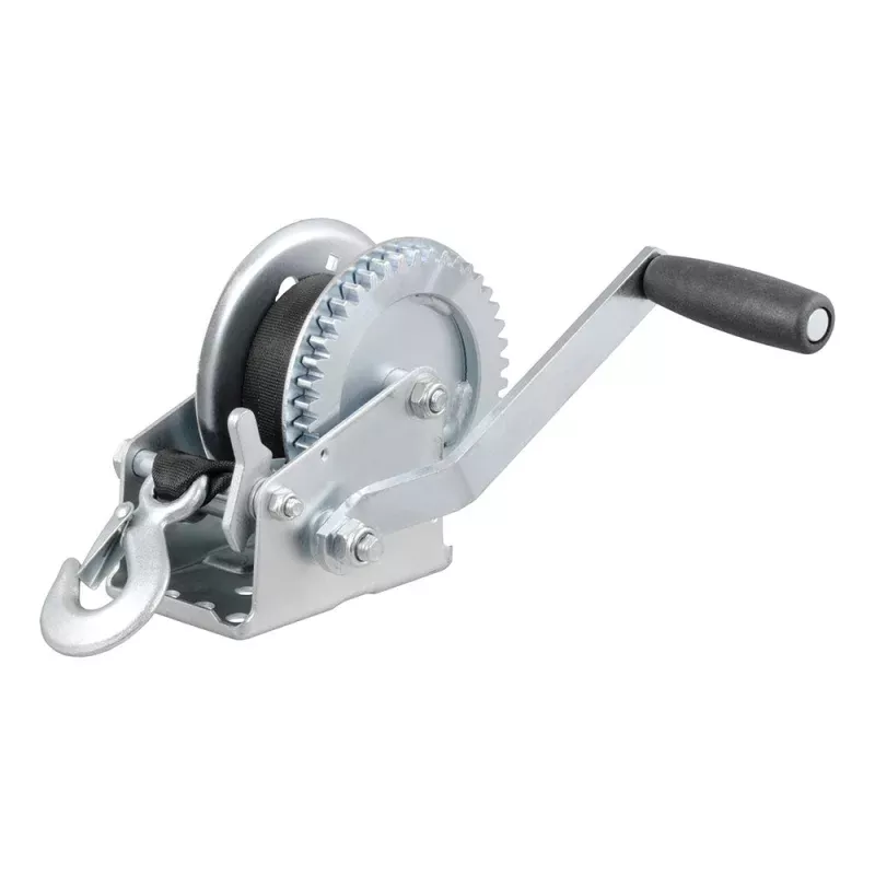 CURT Hand Crank 1400 lb. Winch w/20 Strap7-1/2 Handle