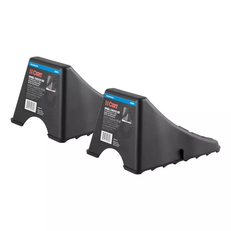 CURT Wheel Chock Set – Up to 17 Wide Wheels