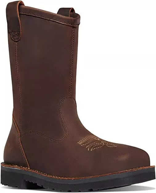 Danner Men’s Bull Run 11″ Square Toe Wellington Work Boot Brown #15582