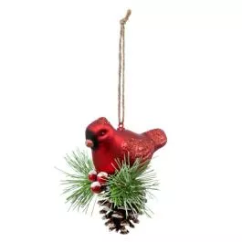 Demdaco Holly-Lodge Ornament – Cardinals on Pinecone
