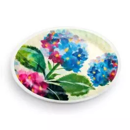 Demdaco Large Melamine Oval Platter - Hydrangea Ajisai