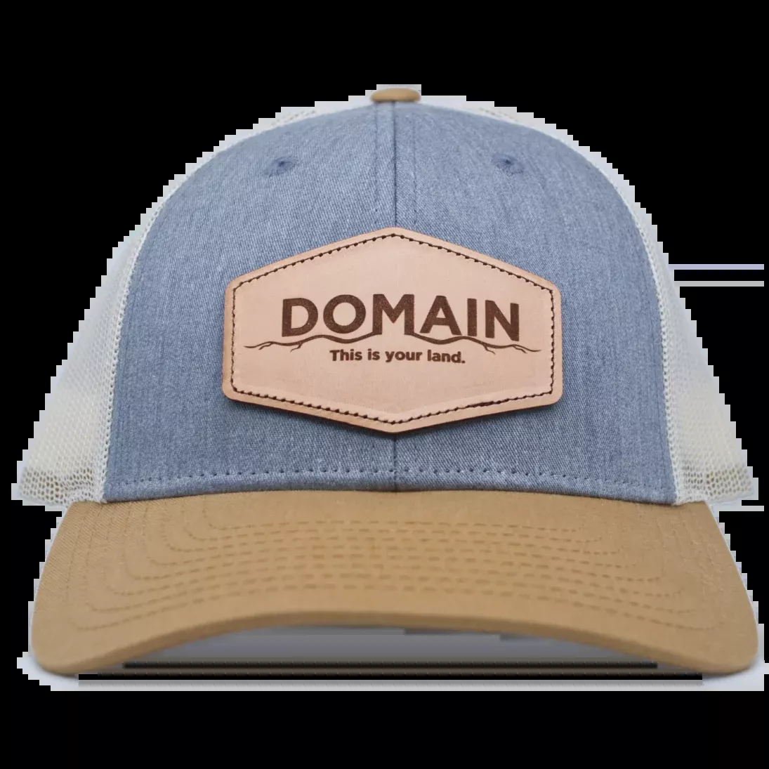 Domain Leather Patch Hat – Yellow/Grey