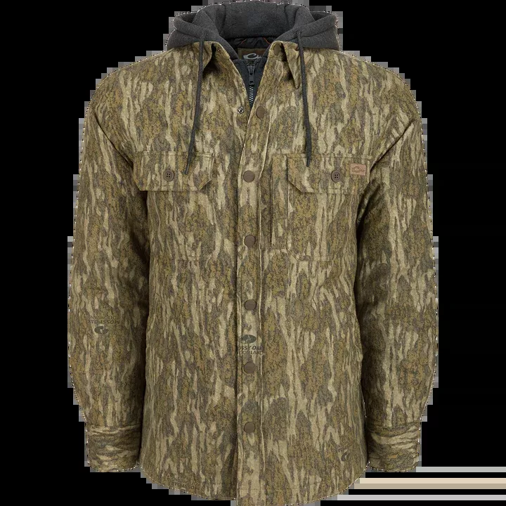 Drake The Campfire Flannel Hoodie – Mossy Oak Bottomland #DS1078