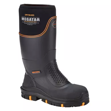 DRYSHOD Men's Megatar Black/Orange Boot (MEG-MH-BK)