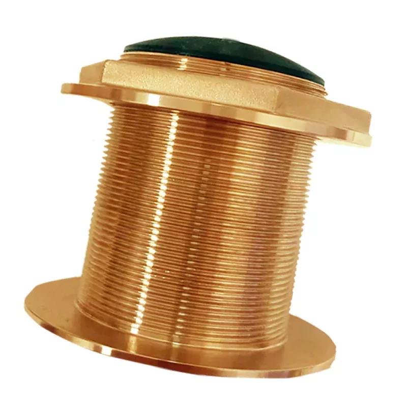 Echonautics Bronze Low-Profile Thru-Hull Medium-Frequency CHIRP Transducer – 1kW, 18 Tilt, 85-135kHz