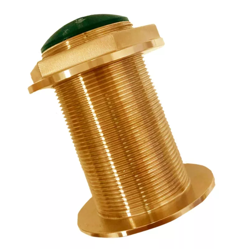 Echonautics Bronze Low-Profile Thru-Hull Medium-Frequency CHIRP Transducer – 600W, 12 Tilt, 80-130kHz
