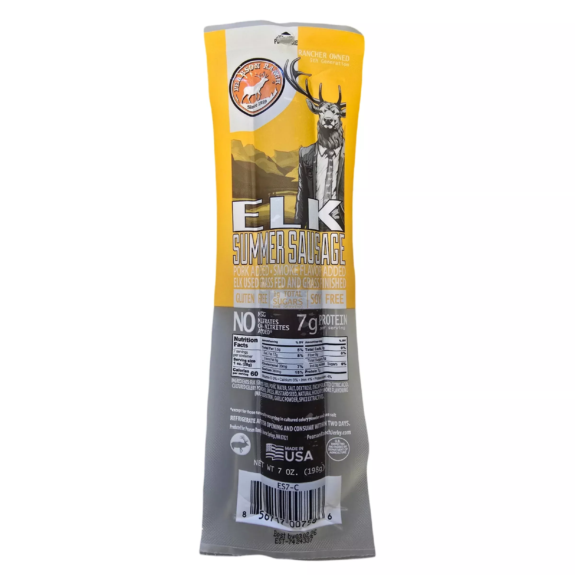 Elk Hickory Smoked Summer Sausage (7 oz.)