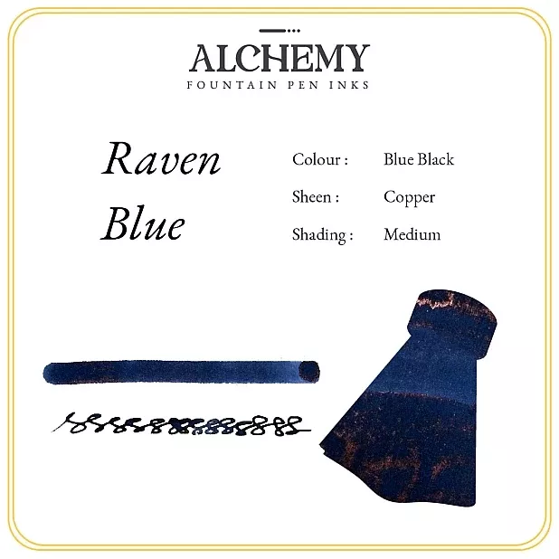 Endless Alchemy Raven Blue Fountain Pen Ink 45mL Bottle