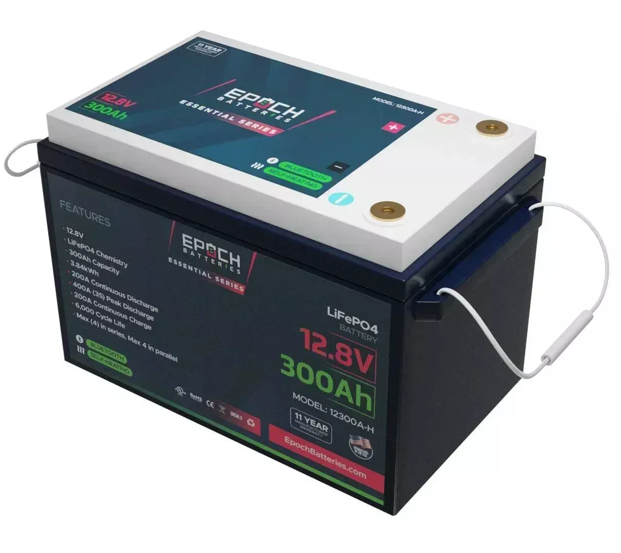 Epoch Batteries 12V 300Ah | Heated & Bluetooth | LiFePO4 Battery – Epoch Essentials