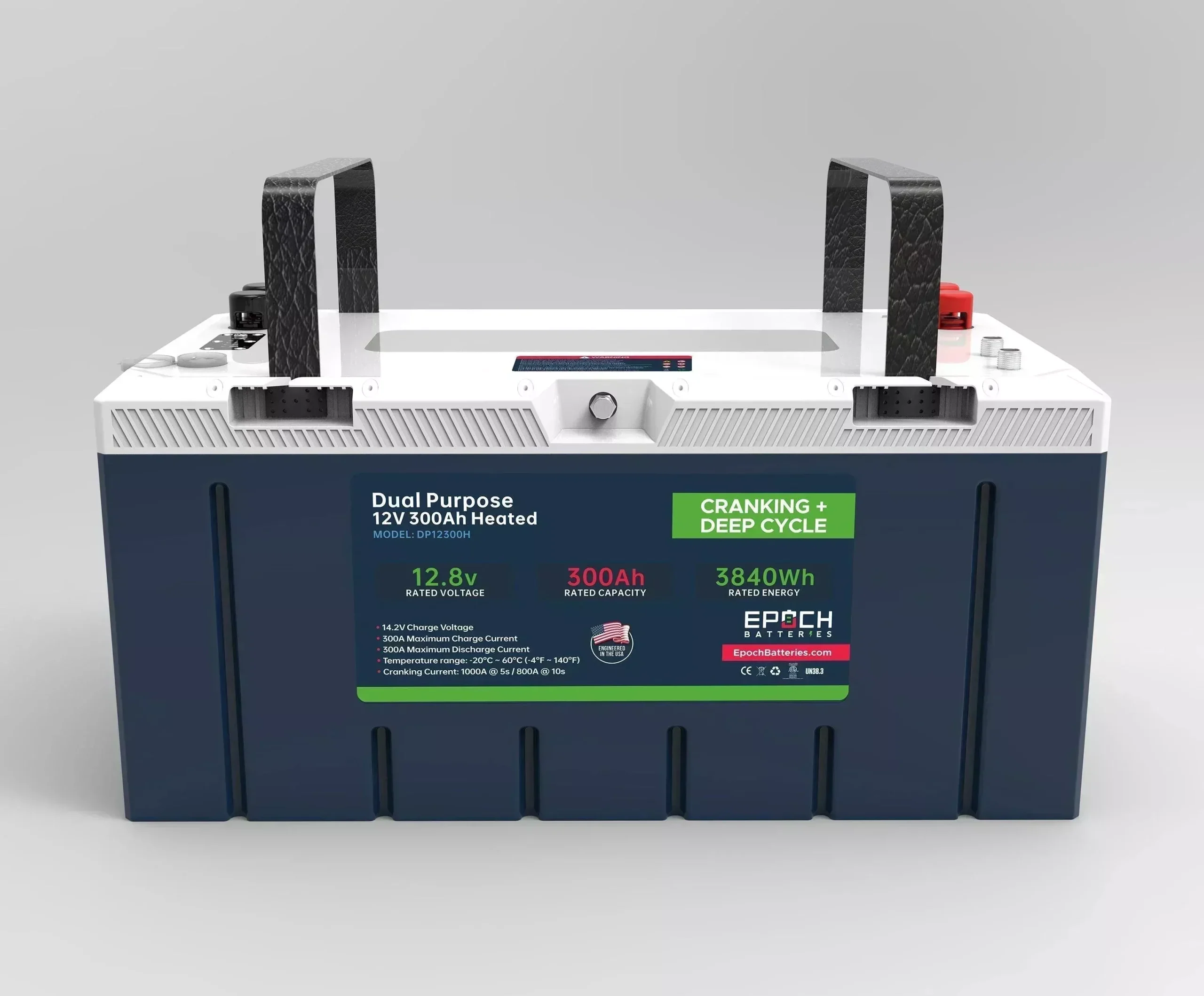 Epoch Batteries 12V 300Ah Pro Series – LiFePO4 Cranking & Deep Cycle Lithium Battery (Dual Purpose)