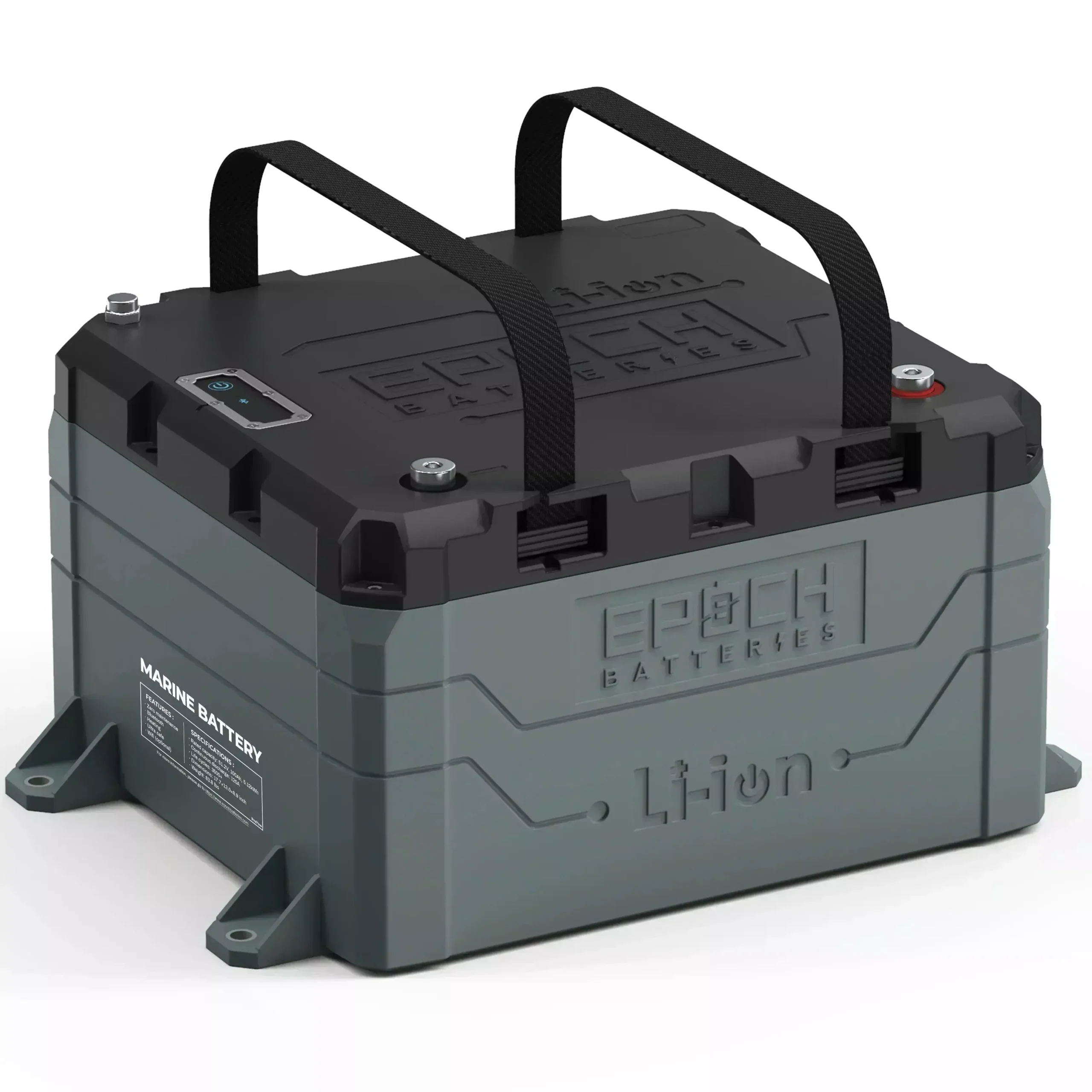 Epoch Batteries 48V 50Ah LiFePO4 Lithium Battery – Bluetooth, Heating, Waterproof