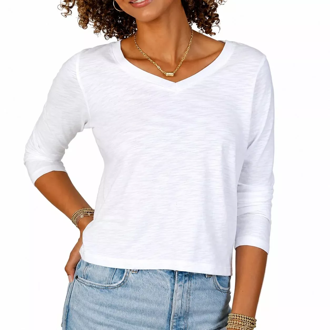 Erin Gray Vintage Low-Key Long Sleeve V-Neck