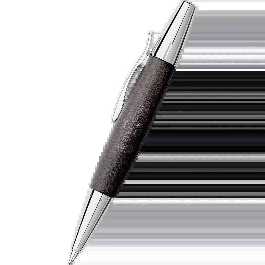 Faber-Castell E-Motion Black w/ Silver Ballpoint Pen Free Refill