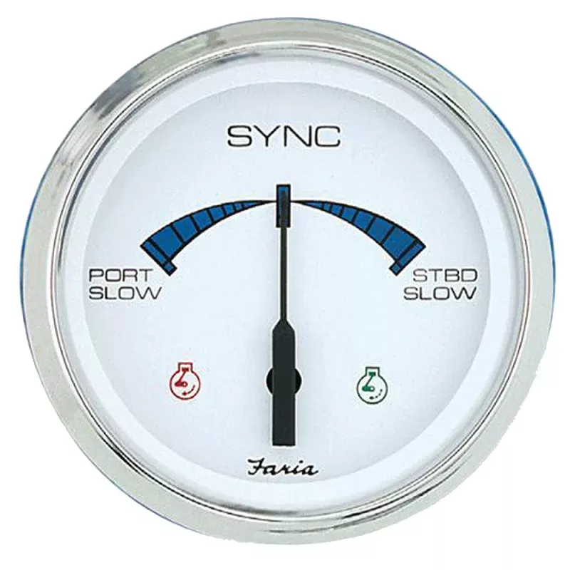 Faria 4 Chesapeake SS White Engine Synchronizer – Dual GasVar Ratio Alt Diesel