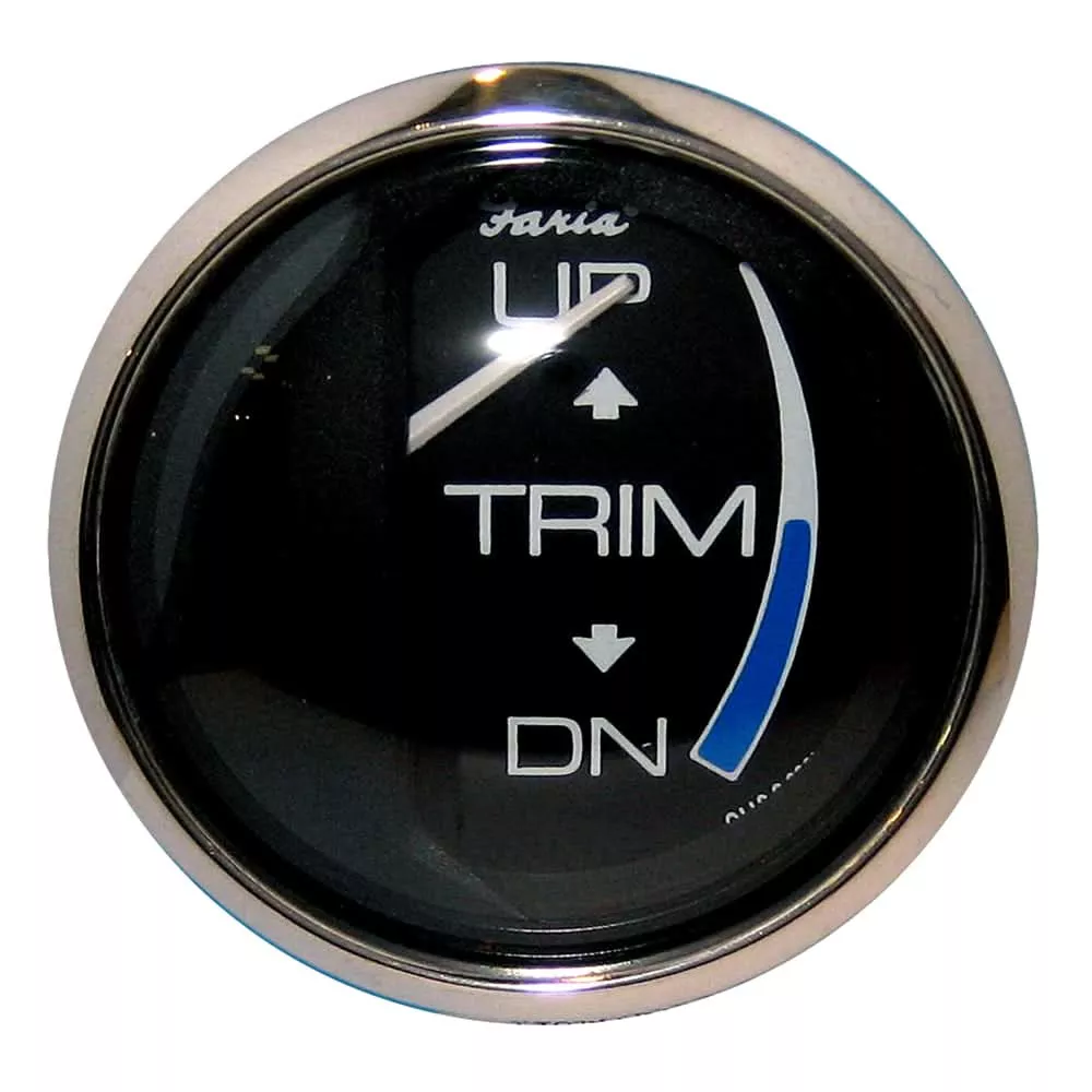Faria Chesapeake Black 2″ Trim Gauge (J/E/Suzuki Outboard) [13709]
