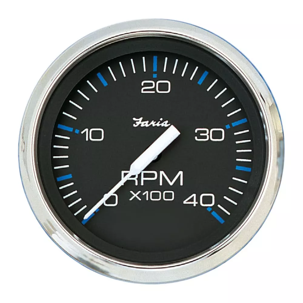 Faria Chesapeake Black 4″ Tachometer – 4000 RPM (Diesel) [33742]