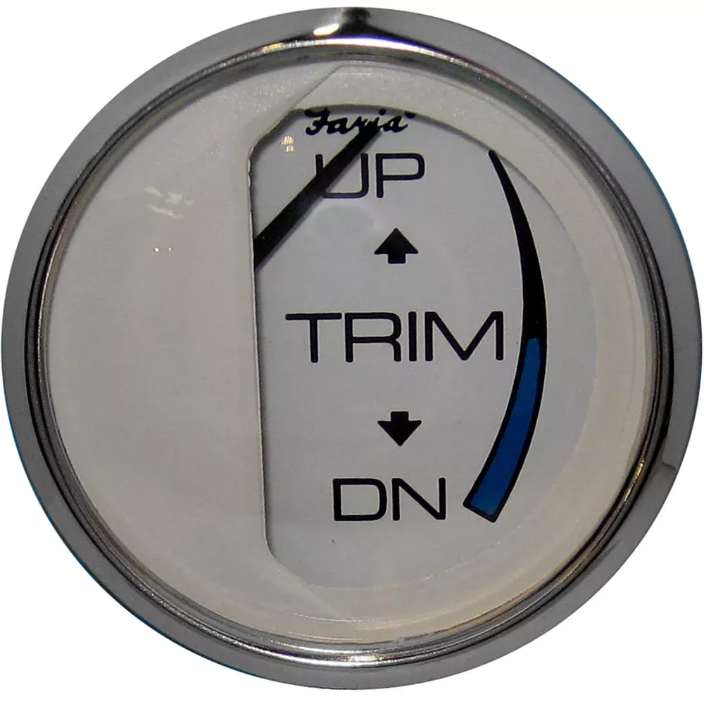 Faria Chesapeake White SS 2″ Trim Gauge (J/E/Suzuki Outboard) [13809]