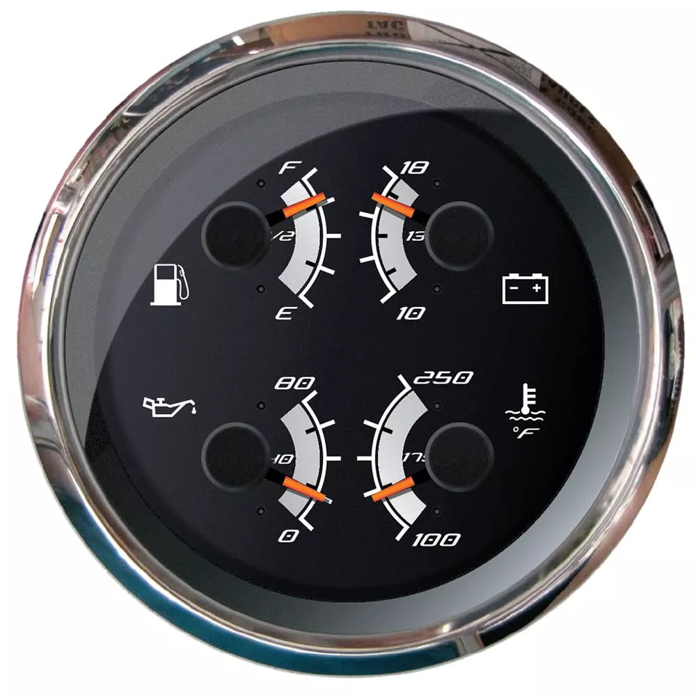 Faria Platinum 4" Multi-Function - Fuel/Oil, PSI/Water & Temp/Voltmeter - 22014