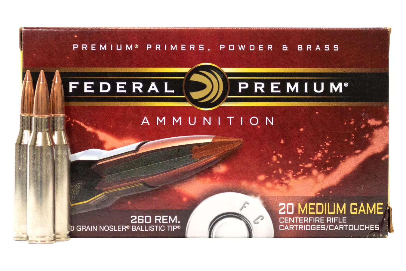 Federal  260 Remington 120 gr Nosler Ballistic Tip 20/Box