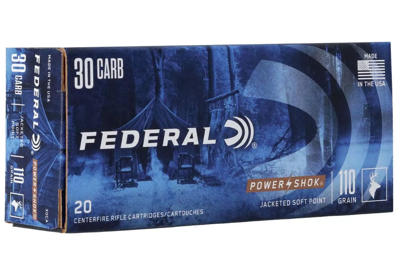 Federal  30 Carbine 110 gr Soft Point RN Power-Shok 20/Box