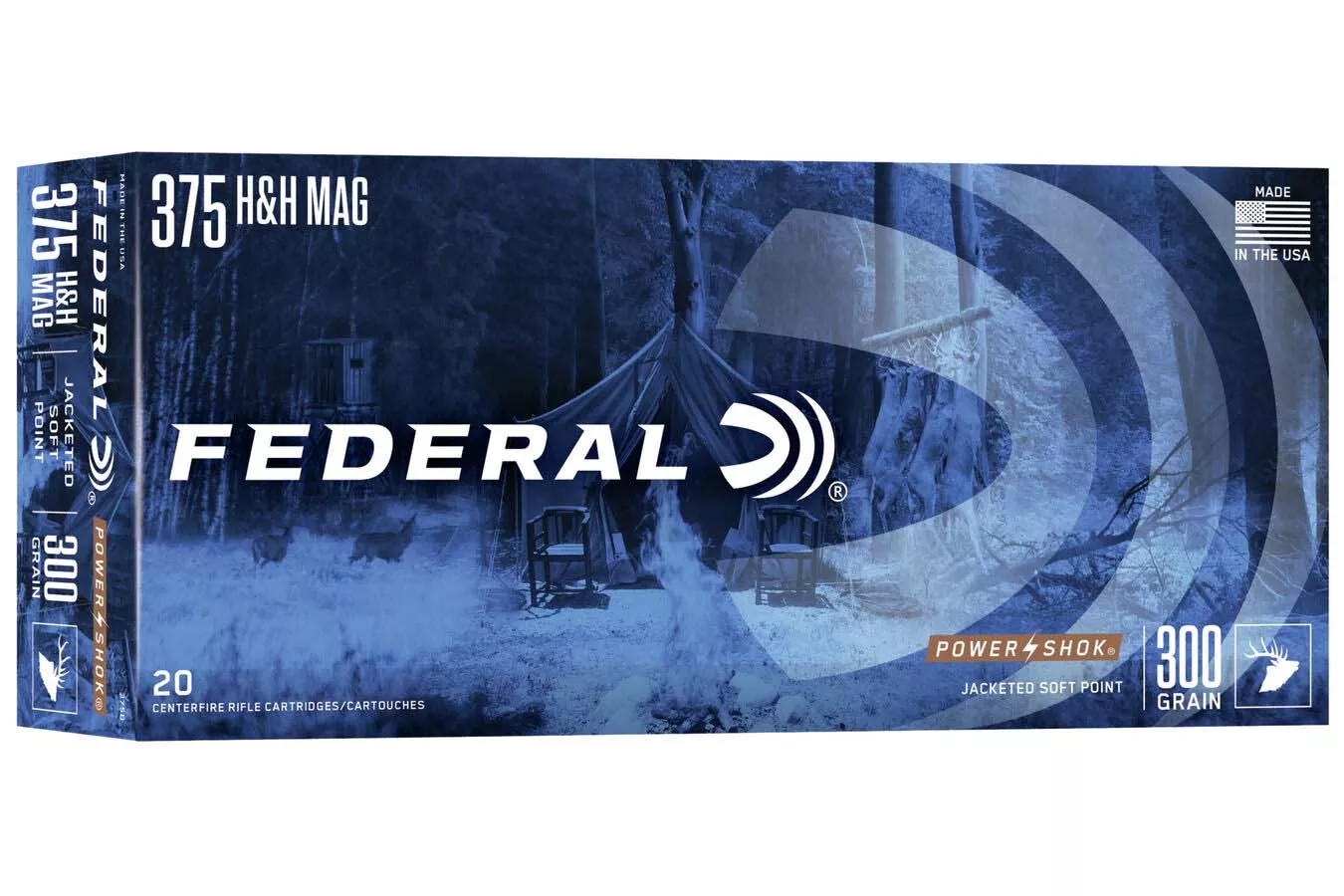 Federal 375 HH Mag 300 gr Power Shok Soft Point 20/Box