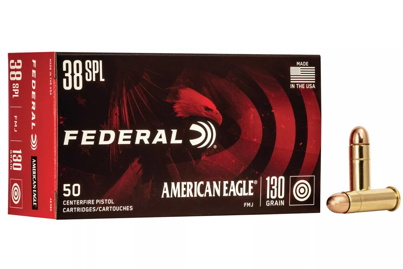 Federal 38 Special 130 gr Full Metal Jacket American Eagle 50/Box