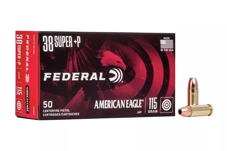 Federal 38 Super +P 115 gr JHP American Eagle 50/Box