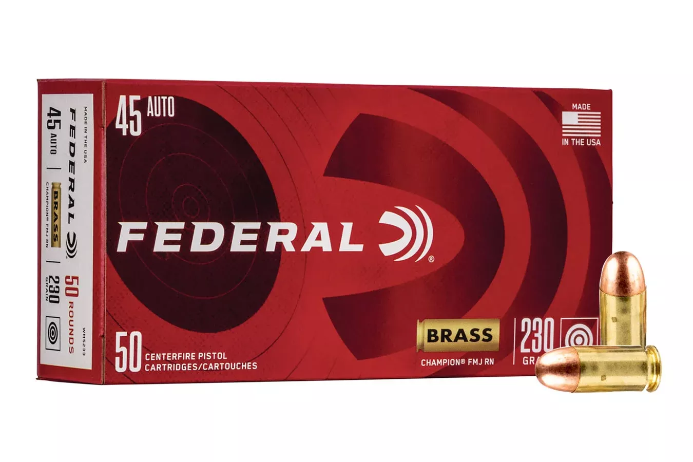 Federal 45 ACP 230 gr FMJ Champion Training Ammo 50/Box