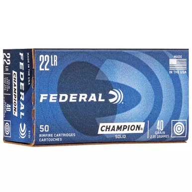 Federal 510 Champion Training 22LR 40 GR Solid 50 Rounds