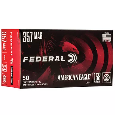 Federal AE357A American Eagle 357 Mag 158 GR JSP 50 Rounds