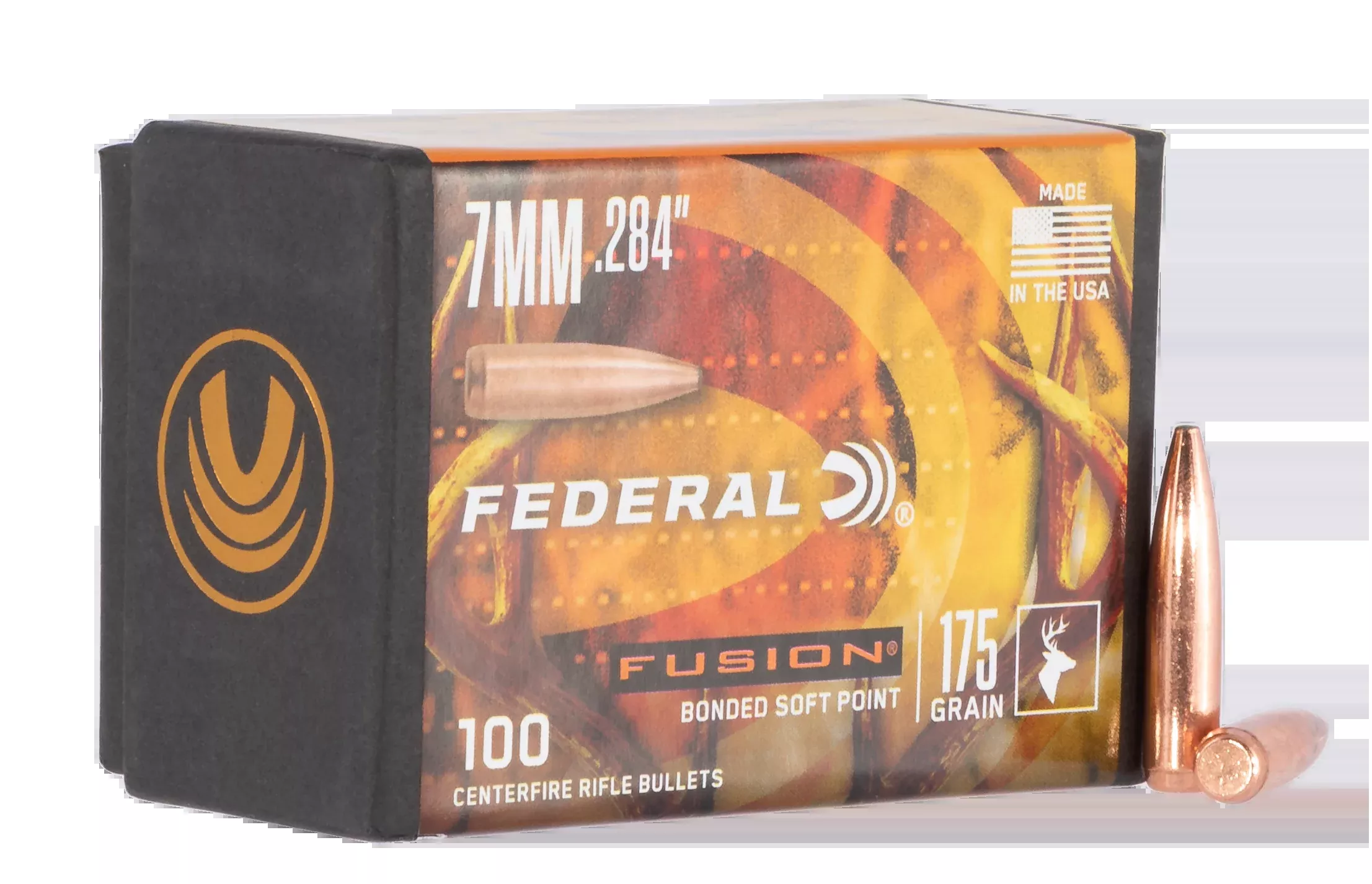 Federal Fusion Component 7mm (.284) 175gr Bonded Soft Point Rifle Bullets 100ct FB284F4