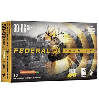 Federal P3006Q Premium 30-06 165 GR Nosler Ballistic Tip 20 Rounds
