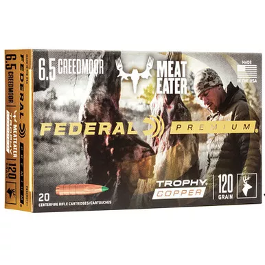 Federal P65CRDTC1 Premium 6.5 Creedmoor 120 GR Trophy CoPower Pointer 20 Rounds