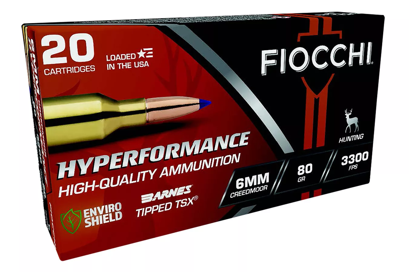 Fiocchi  6mm Creedmoor 80 gr Barnes Tipped TSX Hyperformance 20/Box