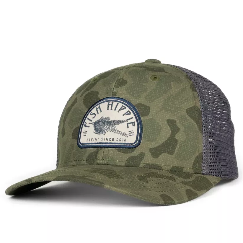 Fish Hippie Flyin Trucker Hat – Old School Camo #H10000319