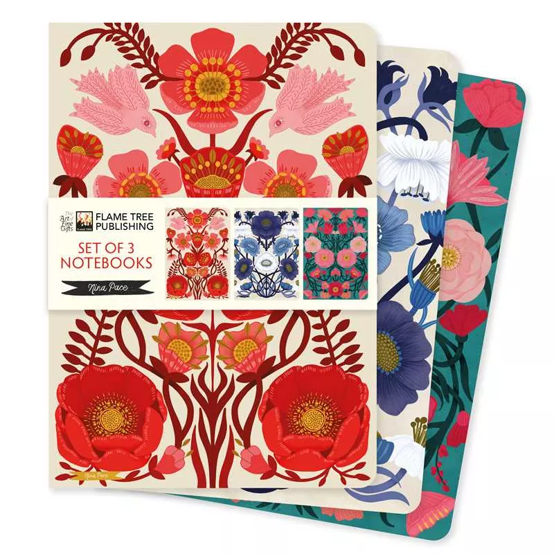 Flame Tree Publishing: Nina Pace Set of 3 A5 Notebooks