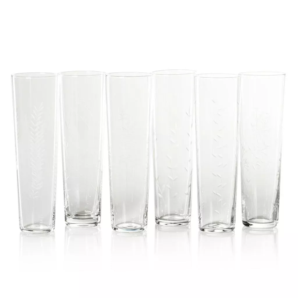 Flora Etched Champagne Flutes