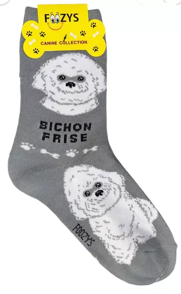 Foozys Ladies Bichon Frise Dog Socks #FCC-04
