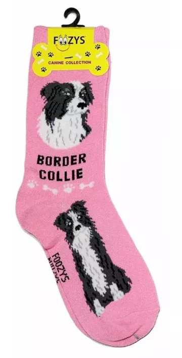 Foozys Ladies Border Collie Dog Socks #FCC-34
