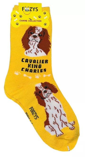 Foozys Ladies Cavalier King Charles Dog Socks #FCC-08