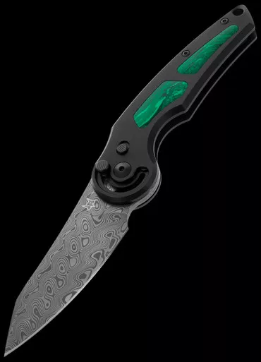 Fox Jupiter Titanium Damast Malachite Folding Knife