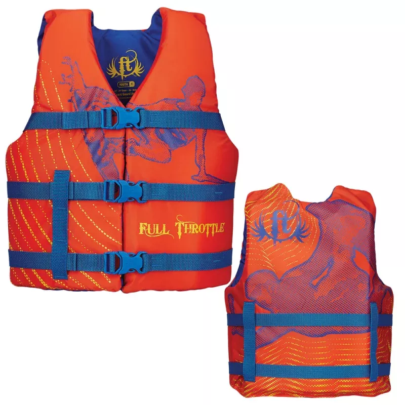 Full Throttle Character Life Vest – Youth 50-90lbs – Orange