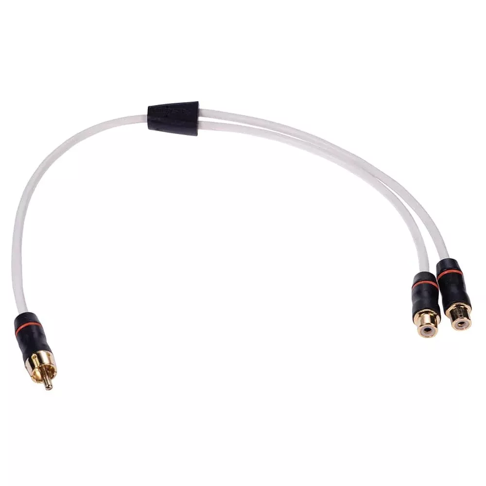 FUSION Performance RCA Cable Splitter – 1 Male to 2 Female – .9′
