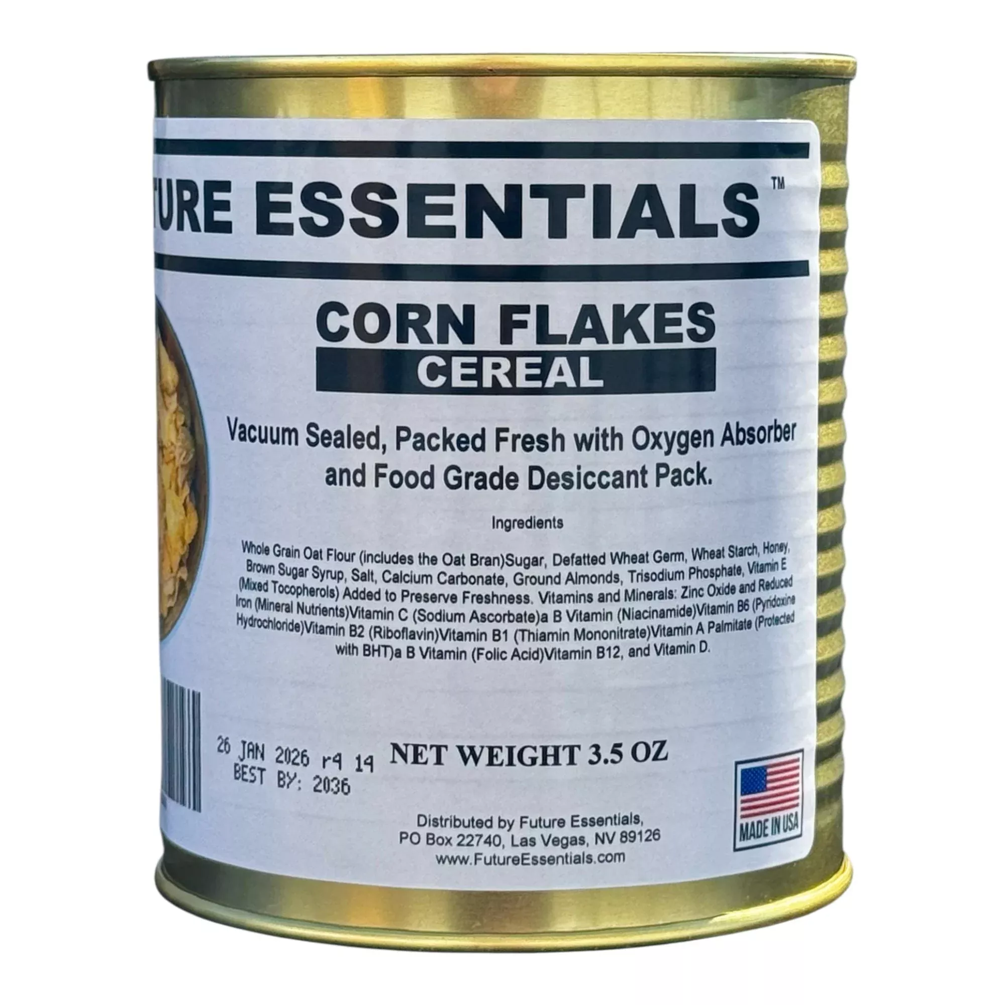 Future Essentials Corn Flakes Cereal. #2.5 Can