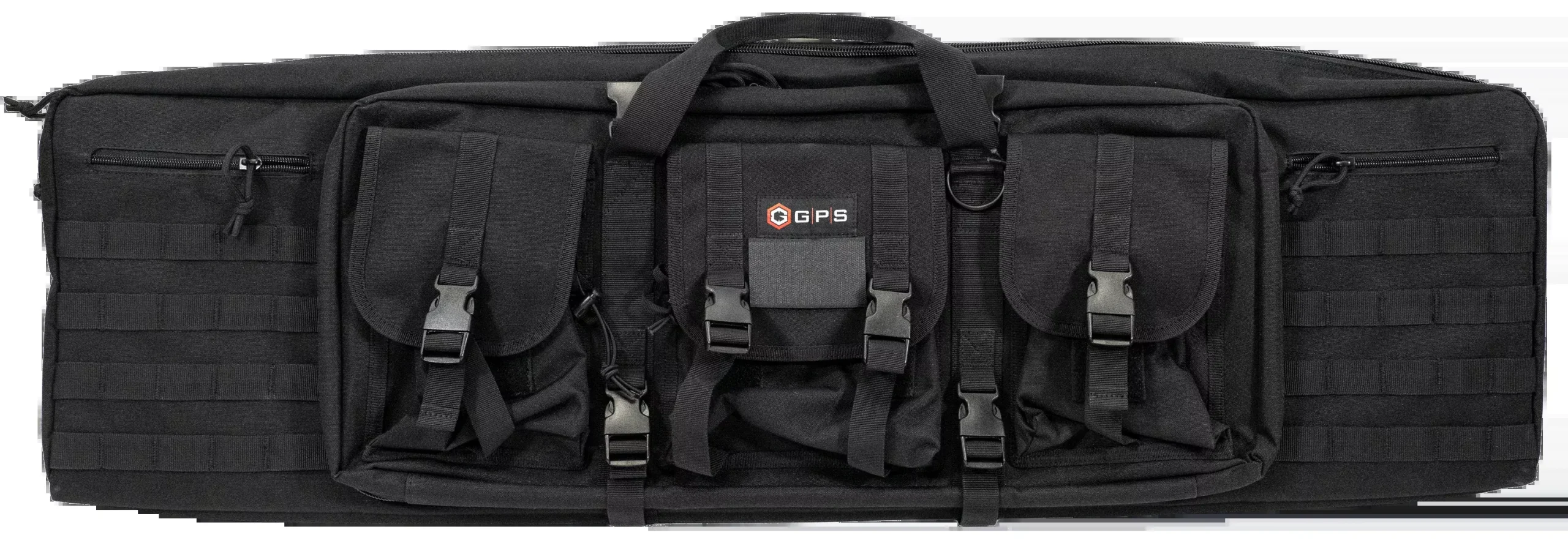 G*Outdoors Double Rifle Case, Black 600D Polyester, MOLLE Webbing, Lockable Zippers, DRC42