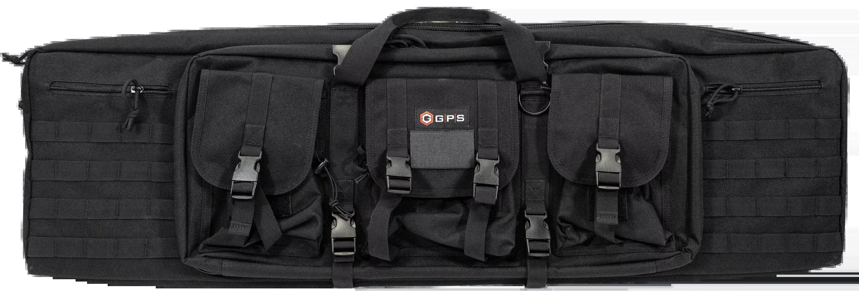 G*Outdoors Double Rifle Case, Black 600D Polyester, MOLLE Webbing, Lockable Zippers, DRC42