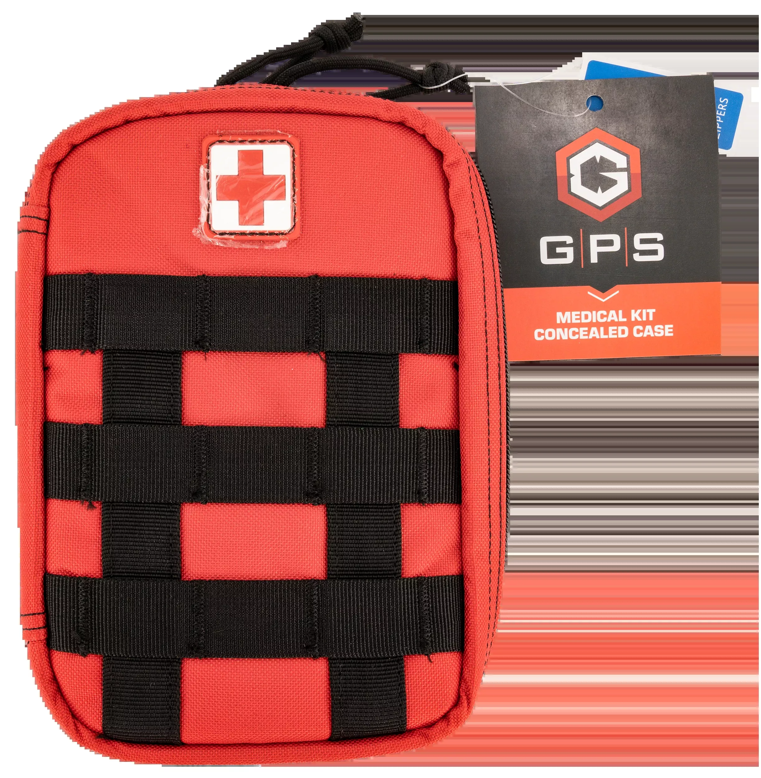 G*Outdoors GPS Medical Concealed Case, Red — Handgun Retention, Hook-and-Loop Back, Lockable Zippers MEDCKITRD